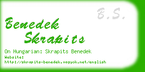 benedek skrapits business card